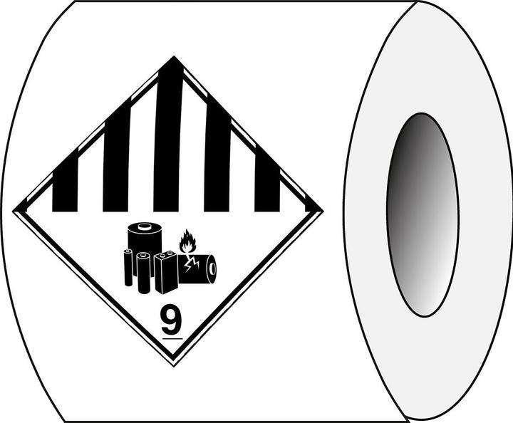 Image du produit Brady ADR-9A-LBM, B-7541, Étiquette de transport en rouleau - Marquage de la pile au lithium, Poly