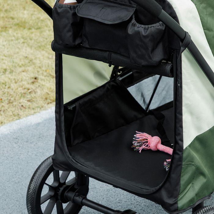 Produktbild Swisshandel24 Hundewagen Hundebuggy klappbar für grosse Hunde & Katzen bis 30 kg Katzenbuggy, dunkelgrün (Hund, Faltbar, Atmungsaktiv, Sicherheitsverschluss)