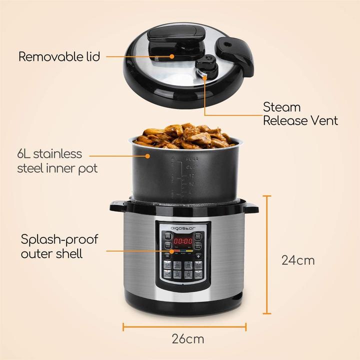 Produktbild Aigostar Elektrischer Schnellkochtopf, 6L