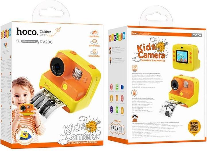 Image du produit Hoco Headphone with microphone digital kids camera with printer DV200 yellow
