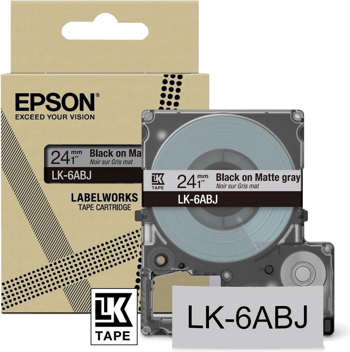 Epson Matte L Gray/Black 24mm LK-6ABJ (2.40 cm, Grau)