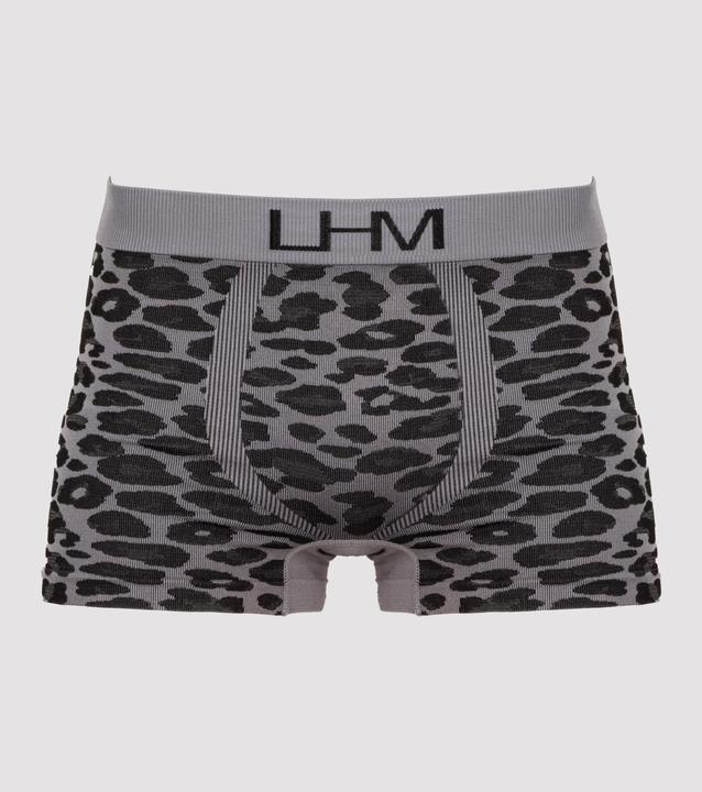 Lovehoney Wild Thing Grey Leopard Print Seamless Boxer Shorts S/M (S/M)