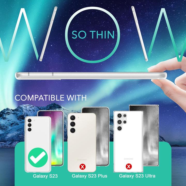 Image du produit Nalia Étui en silicone transparent avec 2x protections d'écran et de caméra (Samsung Galaxy S23)