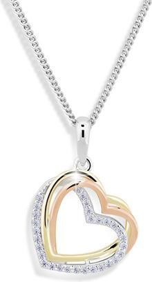 Modesi Heart tricolor necklace with zircons M43060