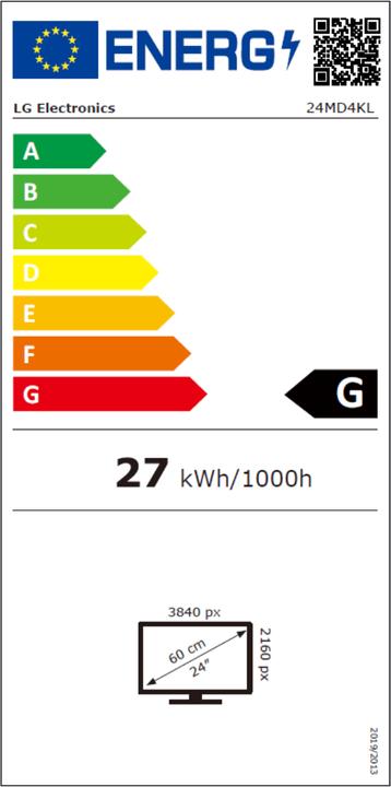 Energie-Label LG 24MD4KL-B (3840 x 2160 Pixel, 24")
