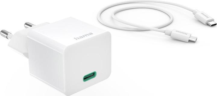 Produktbild Hama Schnellladegerät mit Ladekabel USB-C, Mini-Ladegerät, PD, 20W, 1m, Weiss (20 W)