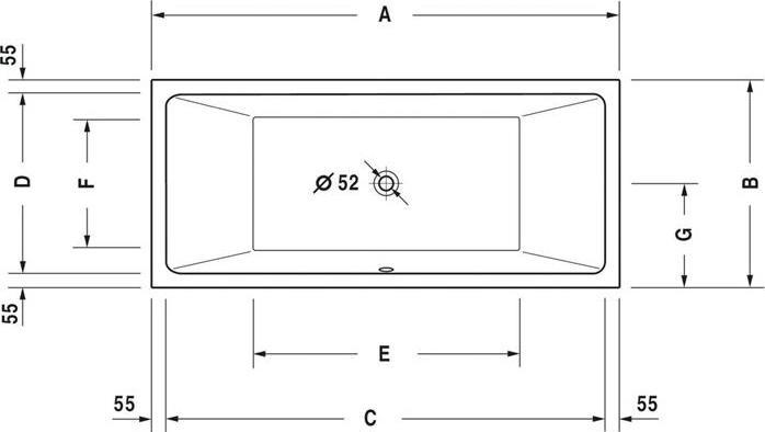 Actual product image Duravit VERO AIR 180x80 whirlpool bath, built-in version 2 RS we Air system