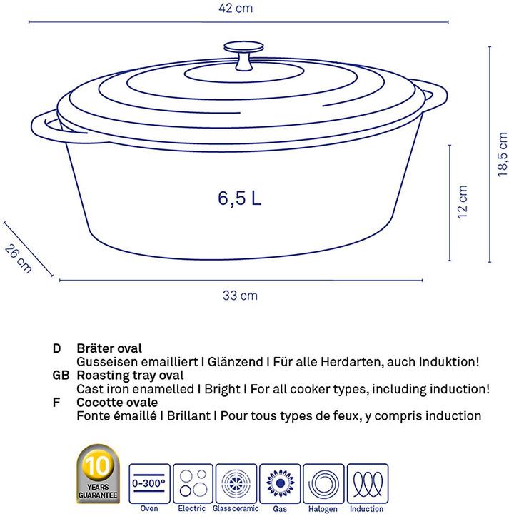Actual product image Kela Calido (33 cm, Casserole + Stewpot, Cast iron)