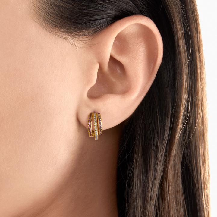 Immagine prodotto Thomas Sabo Anelli creoli oro con pietre colorate (Argento 925, Doratura in oro giallo 750)