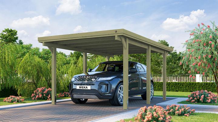 Produktbild Weka Holzbau Flachdach Einzelcarport 617 Gr.1 mit Trapezblech-Dach