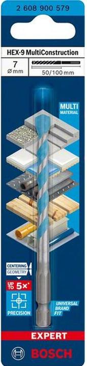 Produktbild Bosch Professional Zubehör EXPERT HEX-9 MultiConstruction Bohrer, 7 x 90 x 150 mm (7 mm)