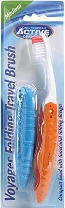 Beauty Formulas Active Oral Care - Voyager Folding Travel Brush Travel Toothbrush Medium 2Pcs. (2 x)