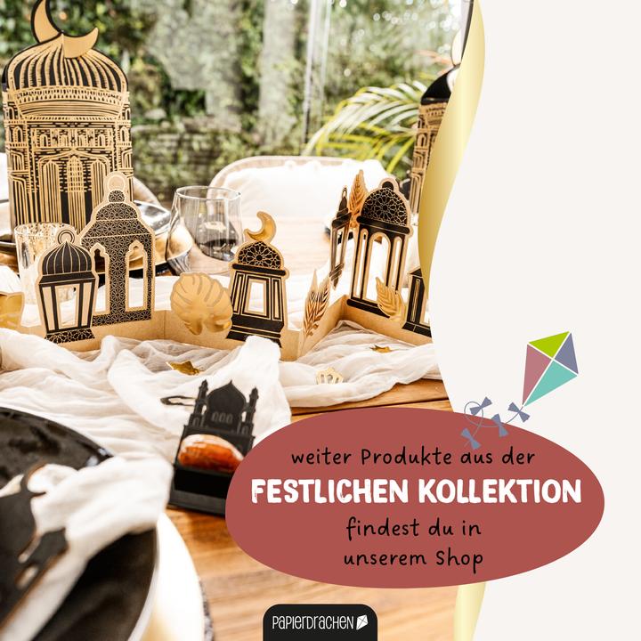 Image du produit Papierdrachen Giveaway Tüten Moschee schwarz gold - Set 2 (Pochette cadeau, 6 x)