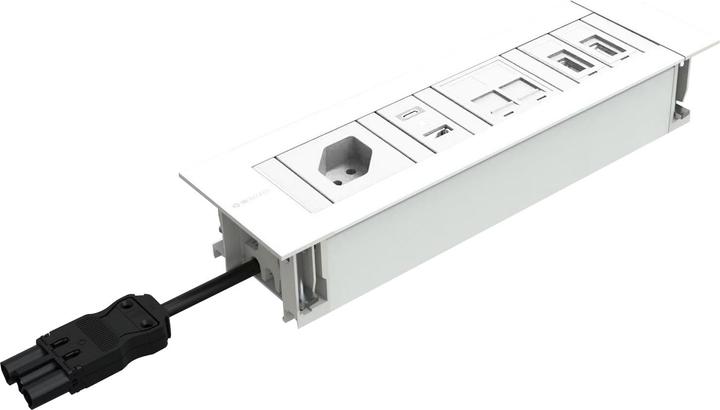 Produktbild IB Connect INTRO2.0 Steckd. ws 1x Typ 13 1x USB-A/C 2x RJ45 1x HDMI 1x USB-A (1 x, Typ 13, USB, RJ45, HDMI, 0.30 m)