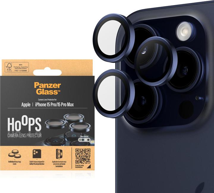 Produktbild PanzerGlass Hoops Camera Lens Protector (1 Stück, Apple iPhone 15 Pro, Apple iPhone 15 Pro Max)