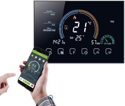 Produktbild Renov8 Smart Wi-Fi Thermostat with color LCD for fan-coil 2/4 pipe - compatible 86x86 and round 60mm box