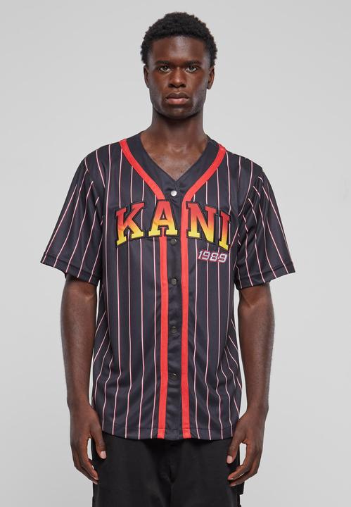 Actual product image Karl Kani KM233-003-1 KK Serif Pinstripe Baseball Shirt (L)