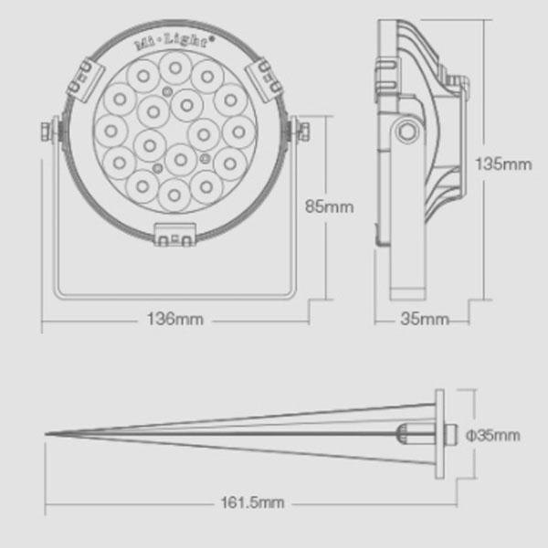 Immagine prodotto Milight Zigbee 3.0 Wireless Smart LED Spot da giardino 9W (900 lm, IP65)