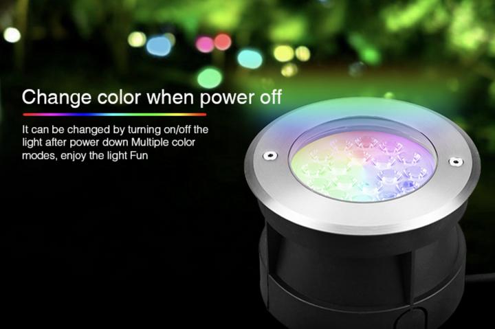 Produktbild Milight 9W Funk LED Bodeneinbauleuchte RGB+KW/WW 24V (600 lm, IP68)