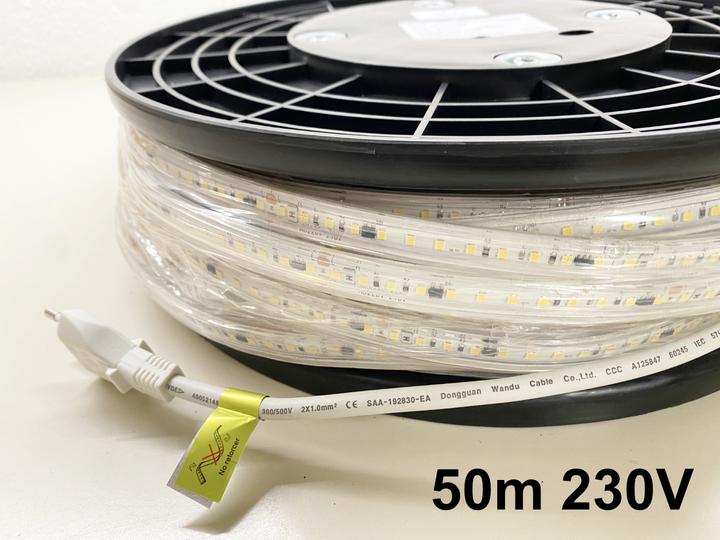 Produktbild Lumina Swiss 50m LED-Streifen HD 230V 1410lm/m 15W/m Kalt (Kaltweiss, 5000 cm, Outdoor)