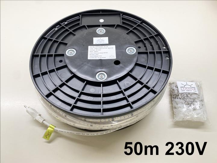 Produktbild Lumina Swiss 50m LED-Streifen HD 230V 1410lm/m 15W/m Kalt (Kaltweiss, 5000 cm, Outdoor)