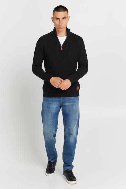 Actual product image Solid Xenox Men's Jumper Chunky Knit Pullover Troyer Made Of 100% Cotton (XL)