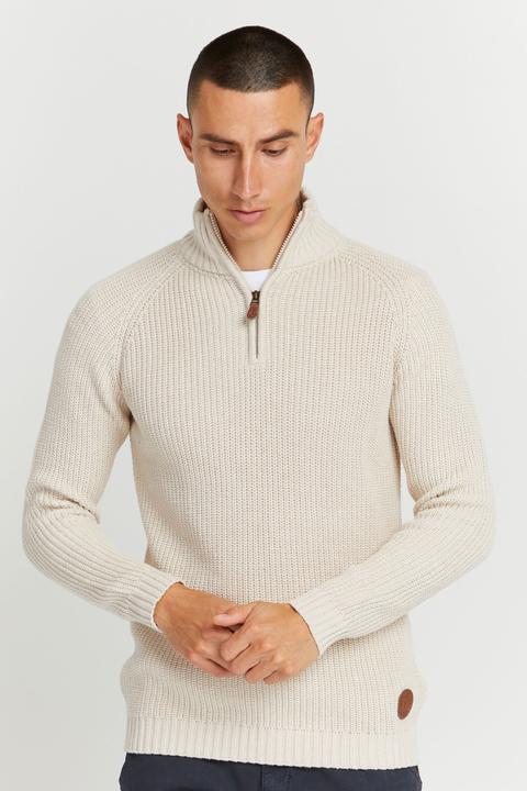 Image du produit Solid Xenox Pull En Grosse Maille À Col Camionneur Pull-Over Pour Homme Avec Col Droit 100% Coton (3XL)