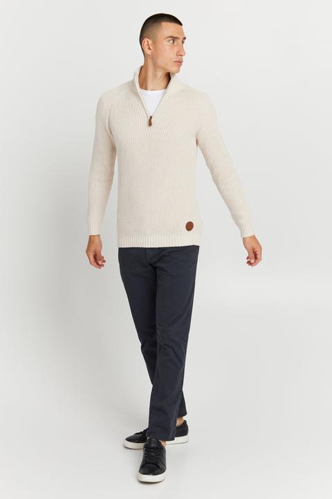 Image du produit Solid Xenox Pull En Grosse Maille À Col Camionneur Pull-Over Pour Homme Avec Col Droit 100% Coton (3XL)