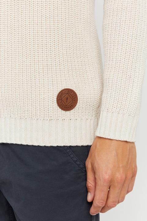 Image du produit Solid Xenox Pull En Grosse Maille À Col Camionneur Pull-Over Pour Homme Avec Col Droit 100% Coton (3XL)