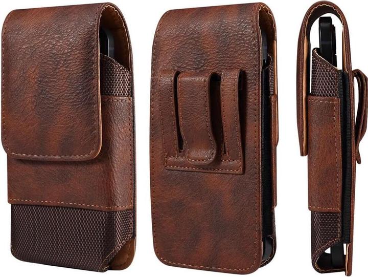 Actual product image Cover-Discount Nylon - Leather Belt Bag with Card Pocket brown / L