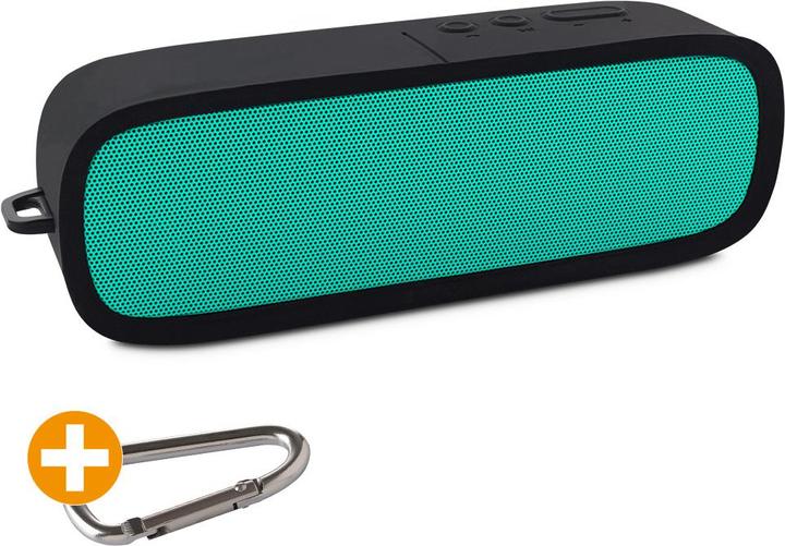 Actual product image Fantec Novi F20 Bluetooth Speaker wireless up to 10m range Handsfree Battery 15h Silicone case Color: black (15 h, Battery operated)