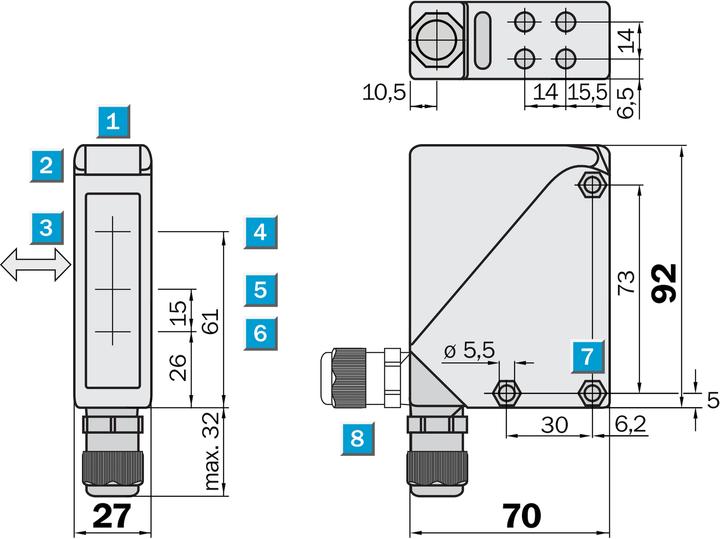 Image du produit Sick WT34-B410 WT34-B410 LAMPE À RÉFLEXION. (1019229.0) (0.00 m)