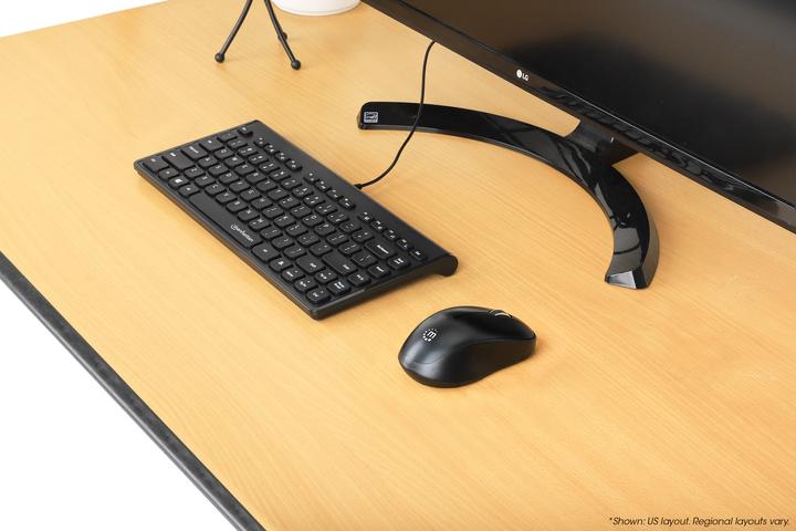 Actual product image Manhattan Slim USB mini keyboard 1.5m cable black (DE, Cable)