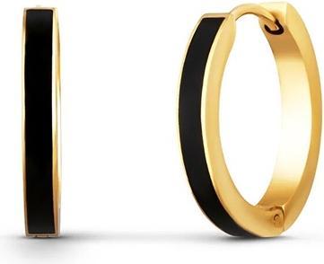 Vuch Gold Black Sara Gold-Plated Hoop Earrings (Gold)