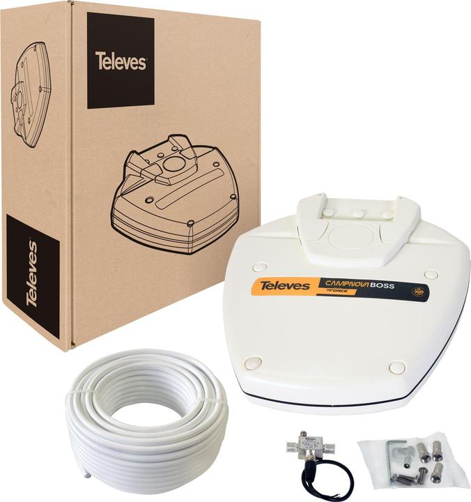 Image du produit Televes CAMPNOVA2 Antenne de camping FM DAB + DVB-T/T2 b.K48 avec accessoires (Antenne plate, 22 dB, DVB-S / -S2, UKW / MW / LW)