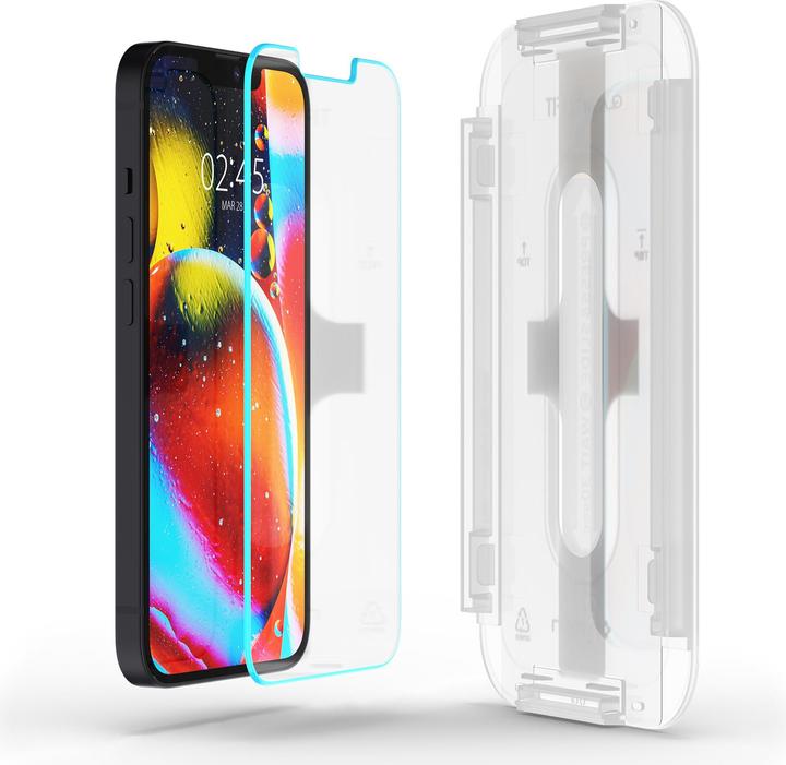 Produktbild Spigen EZ FIT Gehärtetes Glas Displayschutzfolie Mit Montagerahmen Apple iPhone 13 Mini 2-pack (2 Stück, Apple iPhone 13 mini)