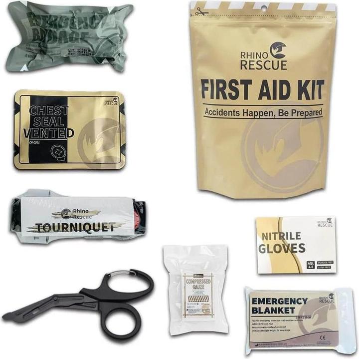 Actual product image Rhino Rescue Advanced Wound Care Kit Refill (7-teilig) - inkl. Metall-Tourniquet (First aid set accessories)