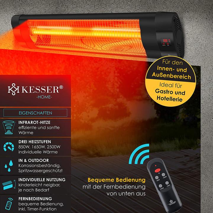 Produktbild Kesser Infrarotstrahler 2500W mit Fernbedienung (Schwarz)