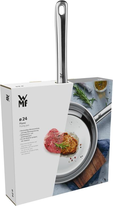 Produktbild WMF Edelstahlpfanne Bratpfanne 24cm Pfanne Induktion Profi unbeschichtet (24 cm, Bratpfanne, Edelstahl)