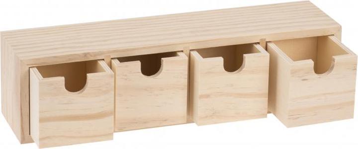 Produktbild Glorex Holz-Box mit 4 Schubladen