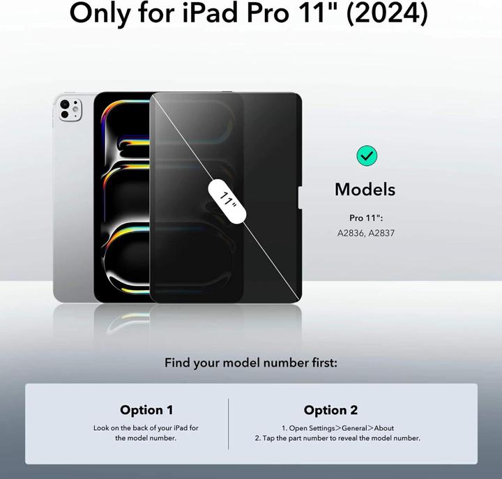 Produktbild ESR Magnetic (abnehmbar) Privacy Displayschutzfolie (1 Stück, iPad Air 11 2024 (M2))