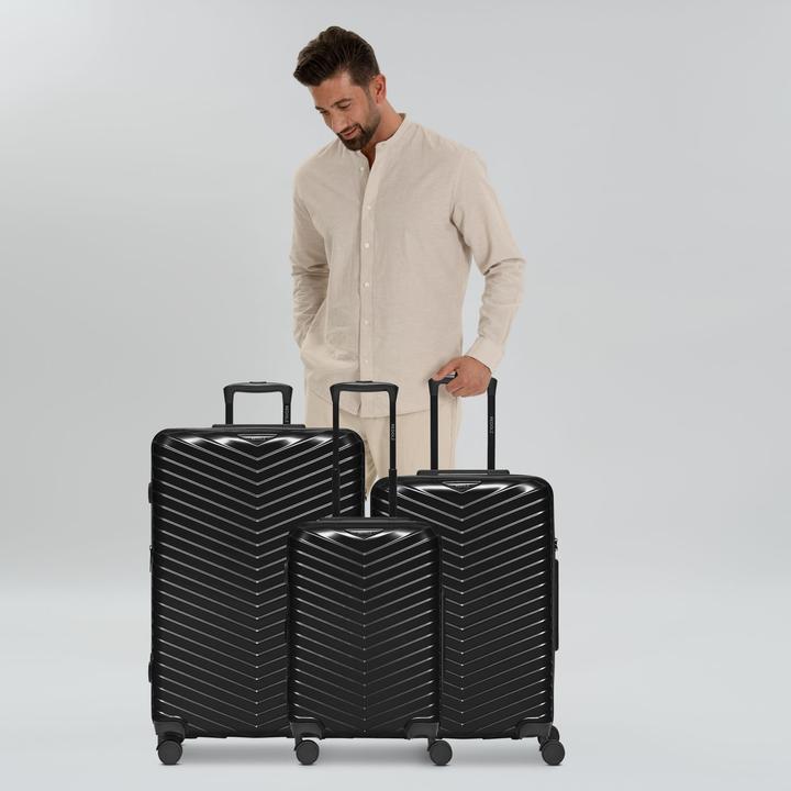 Actual product image Redolz Essentials 18 4-wheel suitcase set 3-piece with stretch fold (226 l, XL (from 140l))
