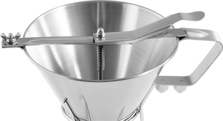 Produktbild Royal Catering Fülltrichter Likörtrichter Gebäckfüller 1,8 l Edelstahl 3 Dosierspitzen Ablage