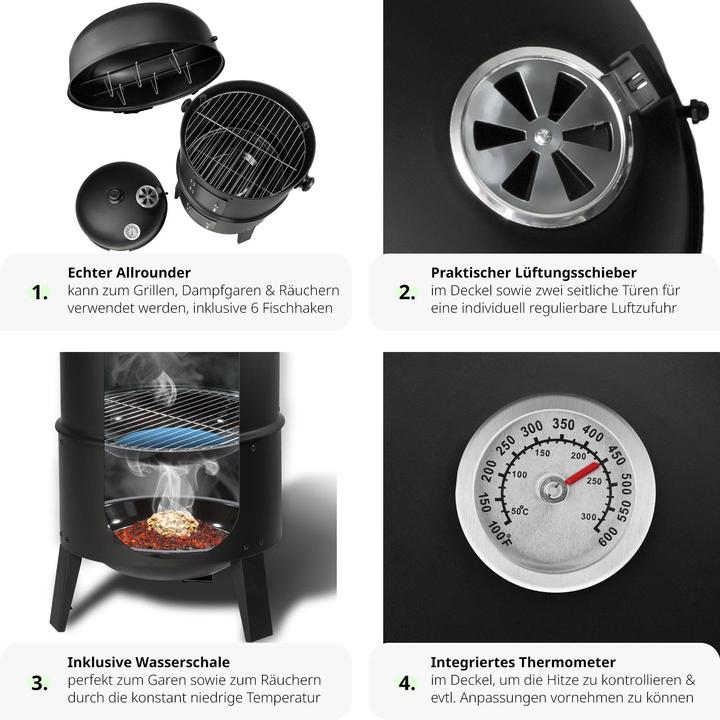 Image du produit tectake Barbecue 3 en 1 (37 cm)