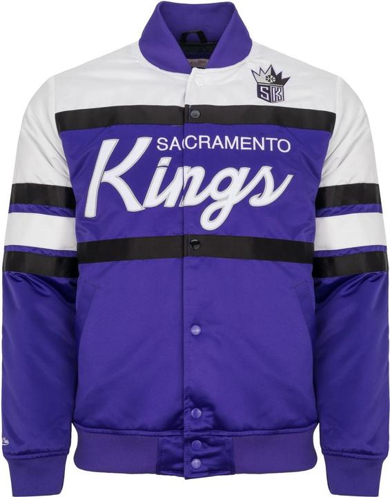 Actual product image Mitchell & Ness M&N Heavyweight Satin Jacket - SCRIPT Sacramento Kings - XL (XL)