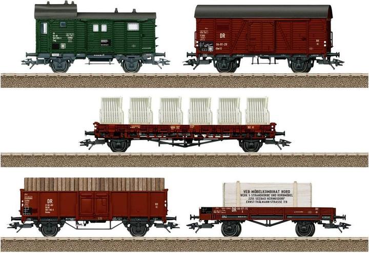 Trix H0 24075 H0 Set of 5 DR Goods Wagons (Track H0)