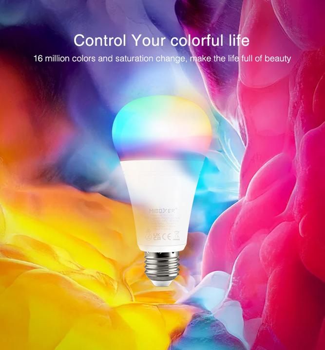 Image du produit Milight Ampoule LED RGB+KW/WW 12W 1100lm (E27, 12 W, 1300 lm, 1 x, F)