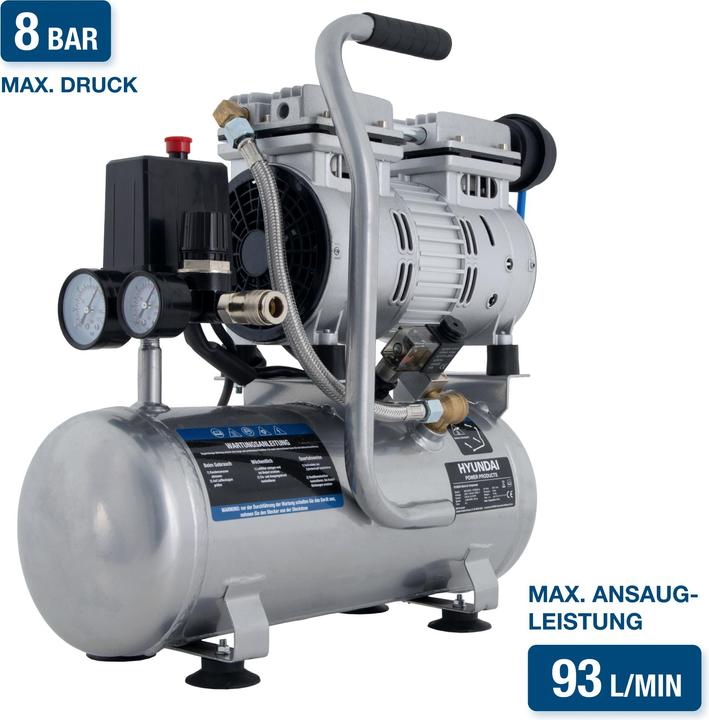 Image du produit Hyundai Compresseur silencieux SAC55751 (8 bar, 6 l)