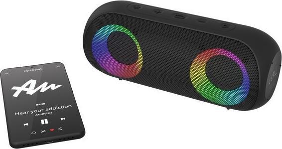 Immagine prodotto Audictus aud Speaker Aurora 14 W, impermeabile, Bluetooth, RGB, portatile, nero, 90 dB (20 h, Corrente elettrica)