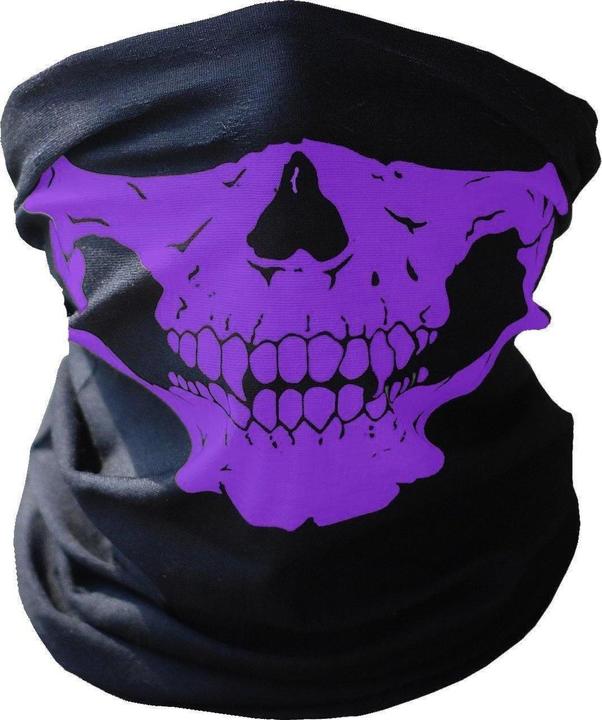 JTI Lila Skelettmaske / Schal / Schal | Halloween - Skelettmaske